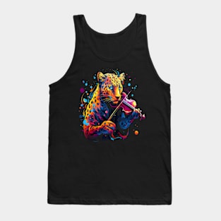 Leopard Playing Violin Tank Top